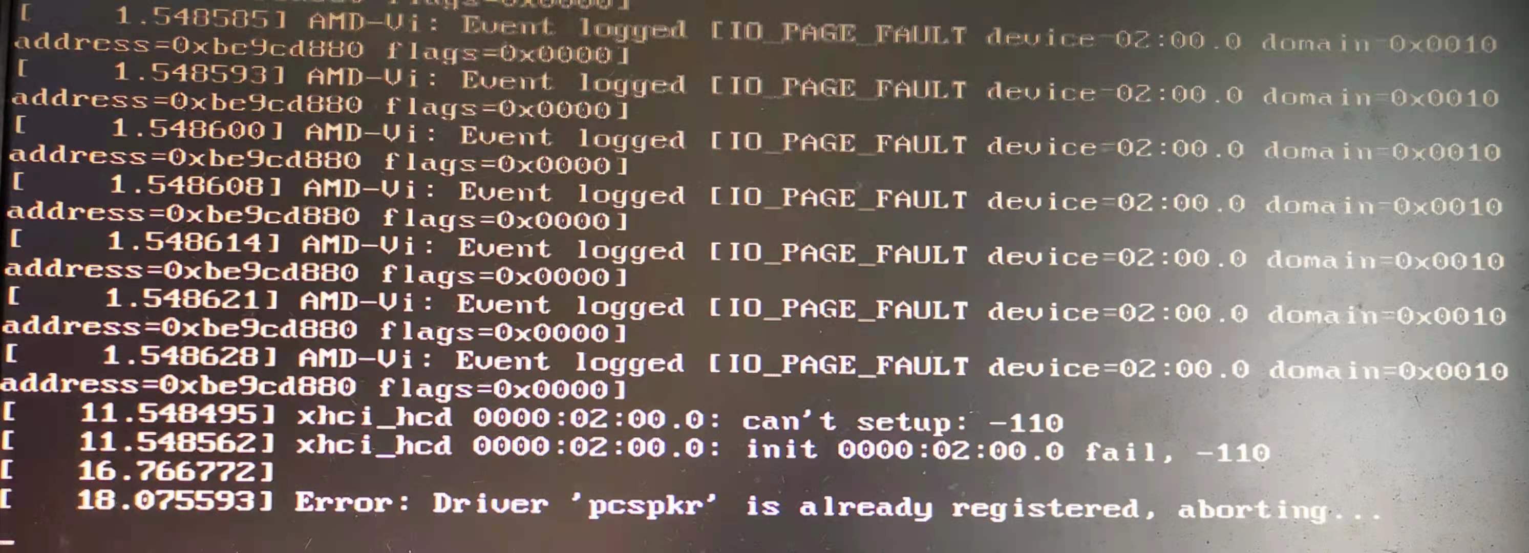 启动过程中有三个错误