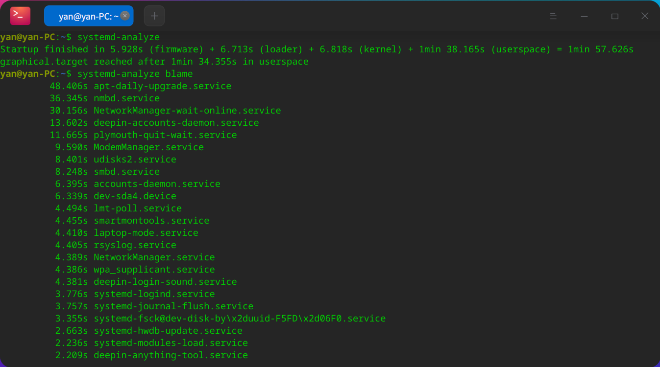 实体机中开机时间