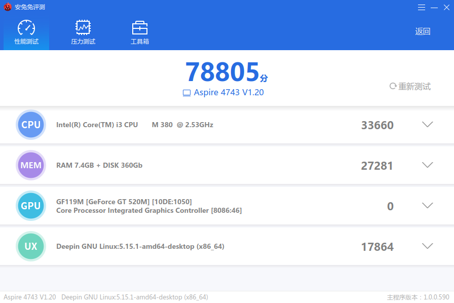 老本本的跑分低