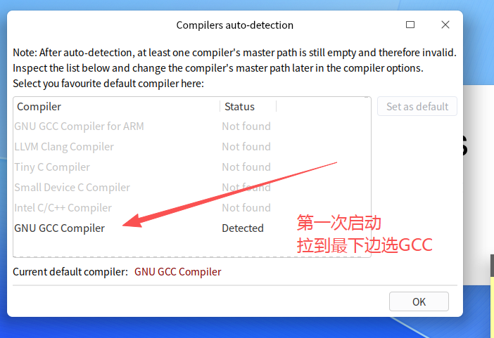 第一次启动选GCC.png